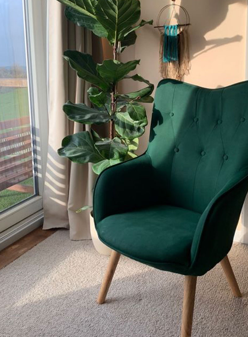 Painted Armchair With Green Fabricoat Fabric Paint