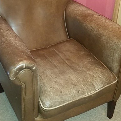 Faded Leather Chair