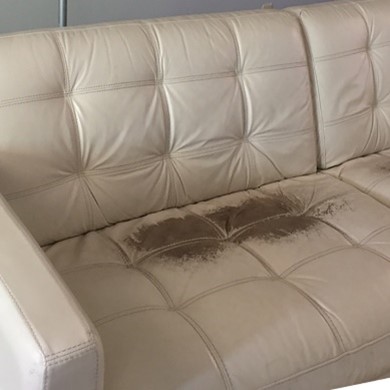 Faded Leather Sofa