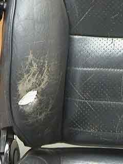 How to repair a leather tear in a car seat 
